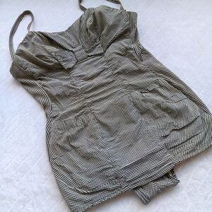 50s Vintage Rose Marie Reid Black Gingham Bow Rouched Swimsuit XS/S